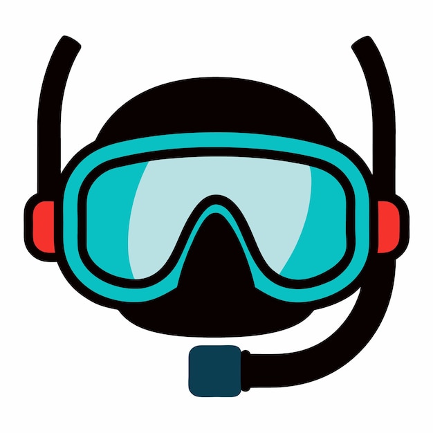 Vector vector illustration of snorkeling mask equipment for diving costume element icon