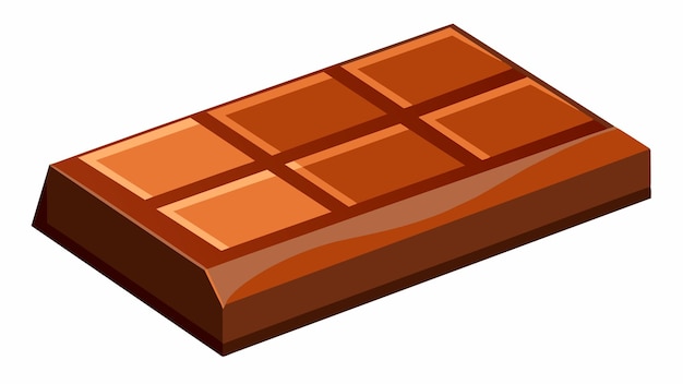 Vector illustration of Solitary Chocolate Bar on White Background