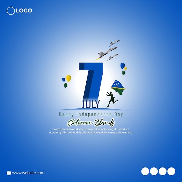 Vector illustration of Solomon Islands Independence Day 7 July social media story feed template