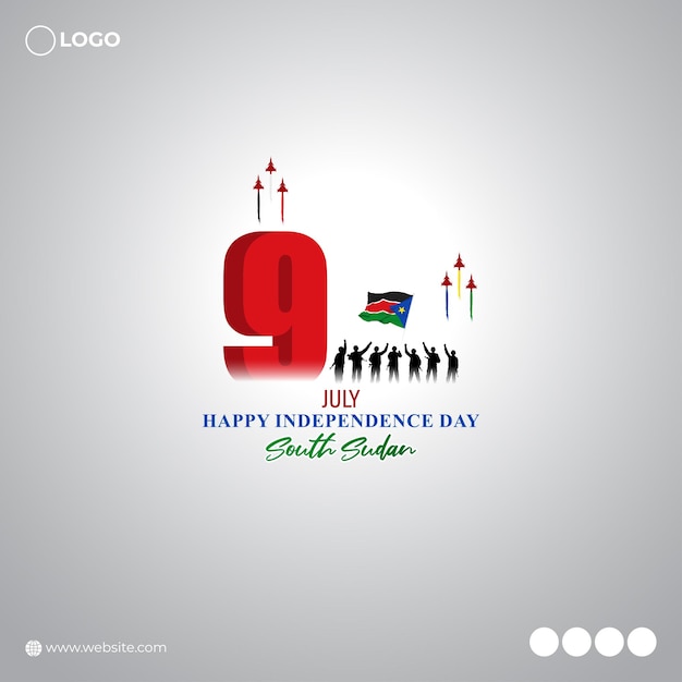 Vector illustration of South Sudan Independence Day 9 July social media story feed mockup template