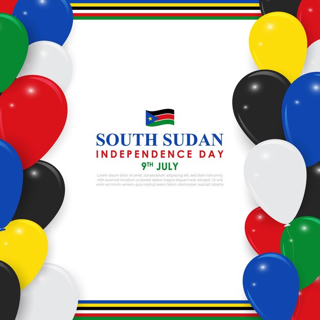 Vector vector illustration of south sudan independence day social media feed template