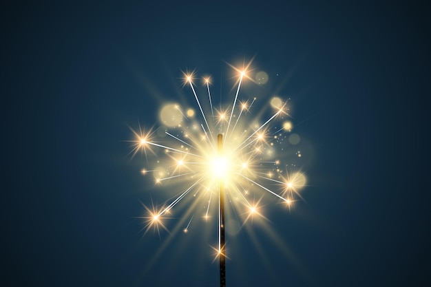 Vector illustration of sparklers on a background.