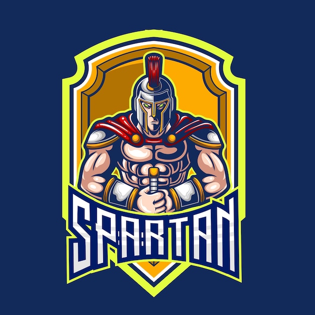 vector illustration of spartan mascot logo template for esport and sport logo team