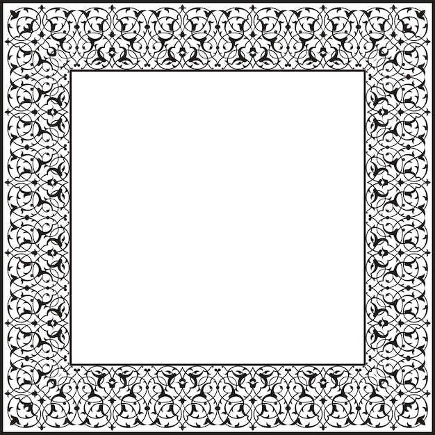 Vector illustration for square shape frame ornament design pattern