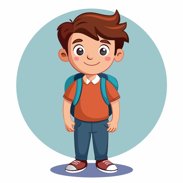 vector illustration of student boy