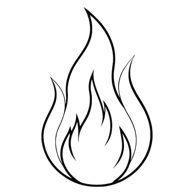 Vector vector illustration of a stylized flame icon outline fire symbol for design and decoration