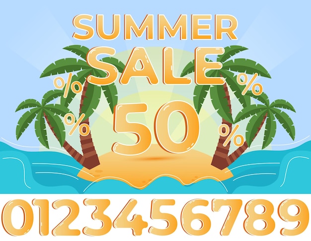 Vector illustration summer background banner for summer sale