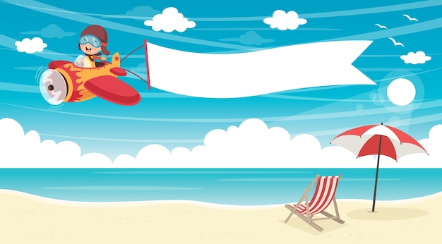 Vector Illustration Of Summer Beach Background