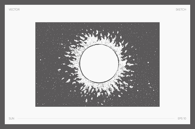 Vector illustration of sun blackout, sketch