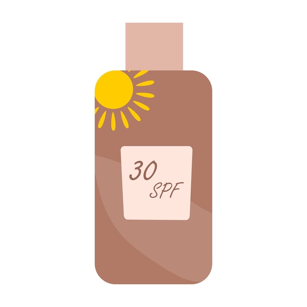 Vector illustration of sunscreen body balm with 30 spfSunscreen sun protection for summer holidays