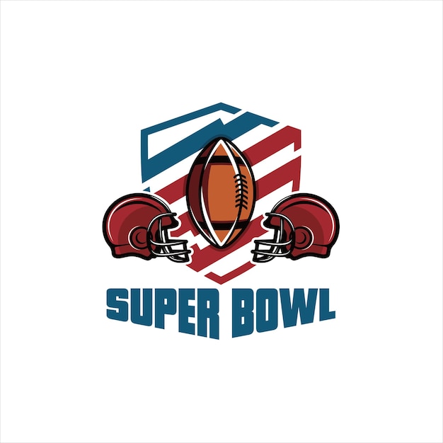 Vector illustration of Superbowl and American football badge in manual drawing style