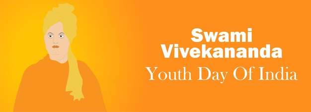 vector illustration of Swami Vivekananda Jayanti, National Youth Day.