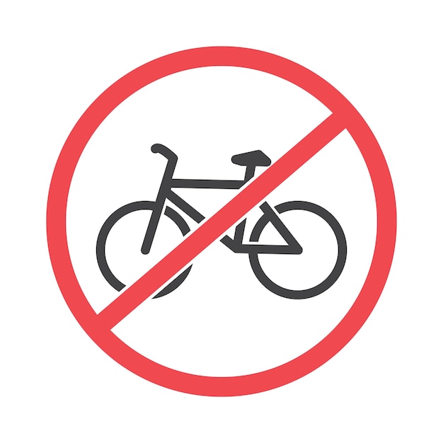 vector illustration of the symbol icon no bicycles are allowed to pass and bicycles are not allowed