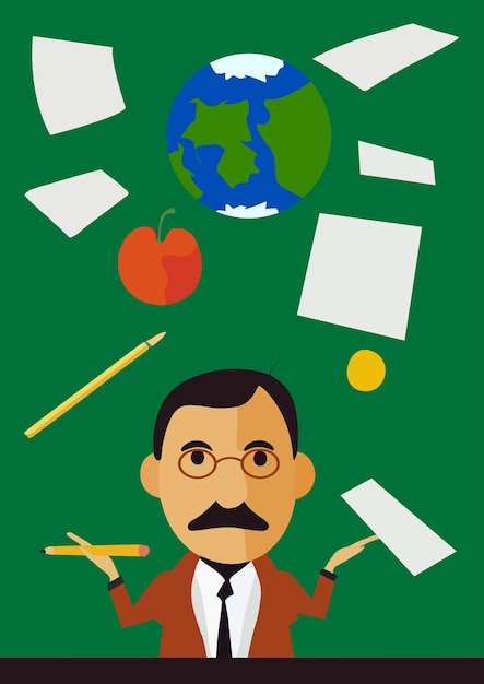 Vector illustration of teacher