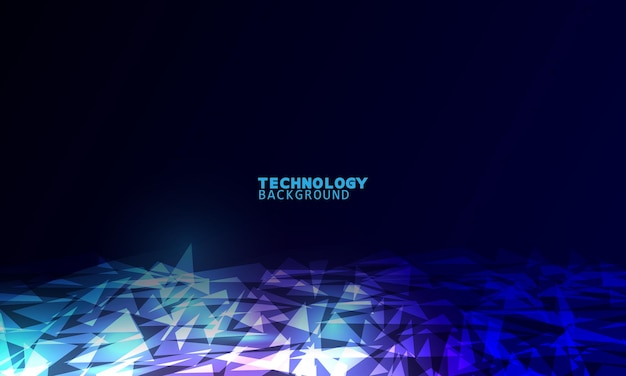 Vector illustration technology with triangles over dark blue and pink background.