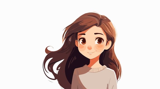 Vector Illustration of a Teenage Girl Avatar