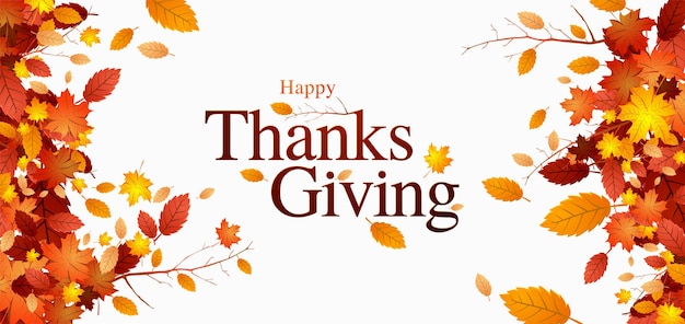 Vector Illustration of Thanks Giving Banner and Card Design