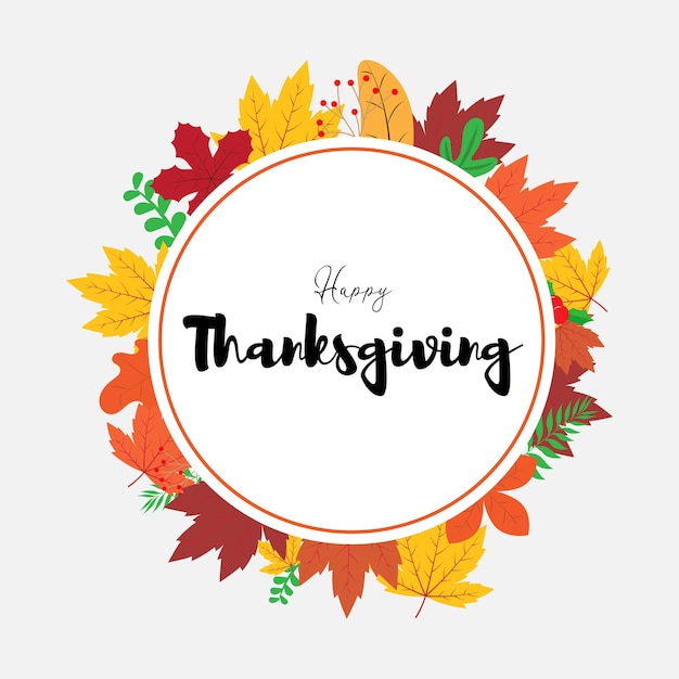 Vector illustration for thanks giving with autumn leaves.