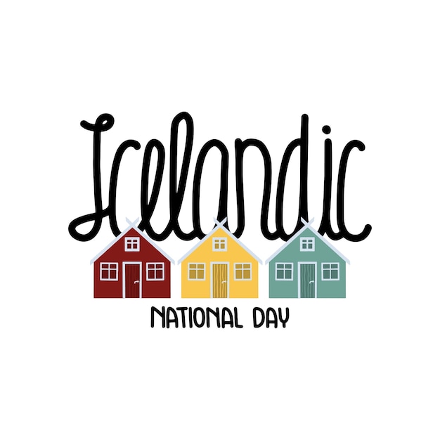 Vector illustration on the theme of Icelandic National Day on June 17