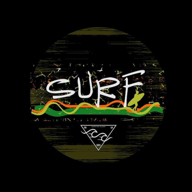 Vector illustration on the theme of surf rider.