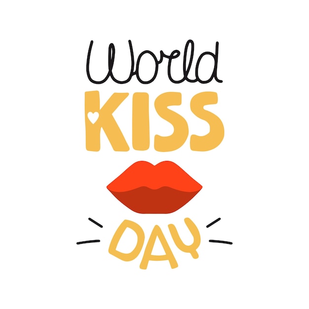 Vector illustration on the theme of World Kiss Day on June 6