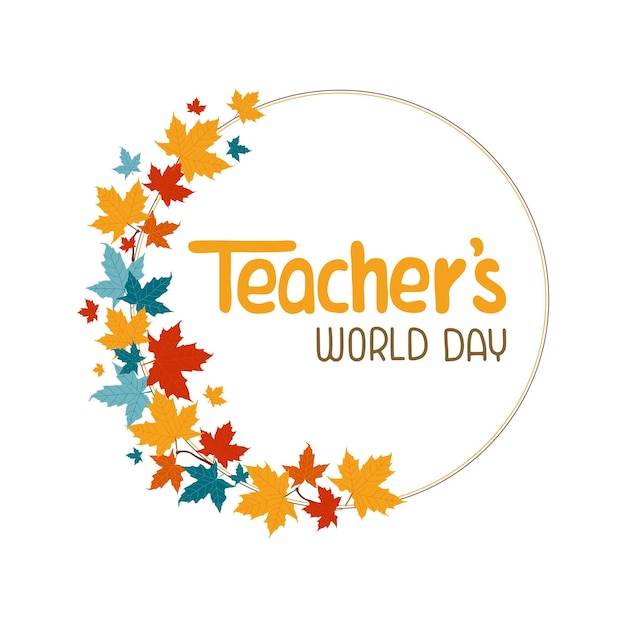 Vector illustration on the theme of World Teacher Day on October 5.