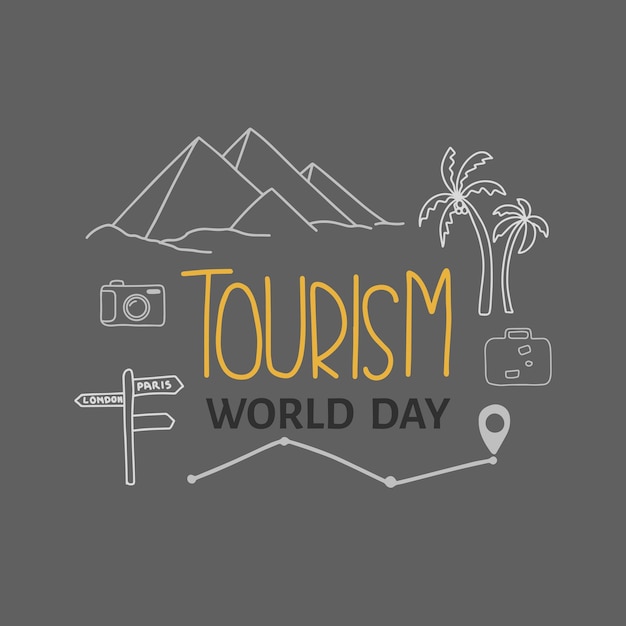 Vector illustration on the theme of World Tourism Day on September 27