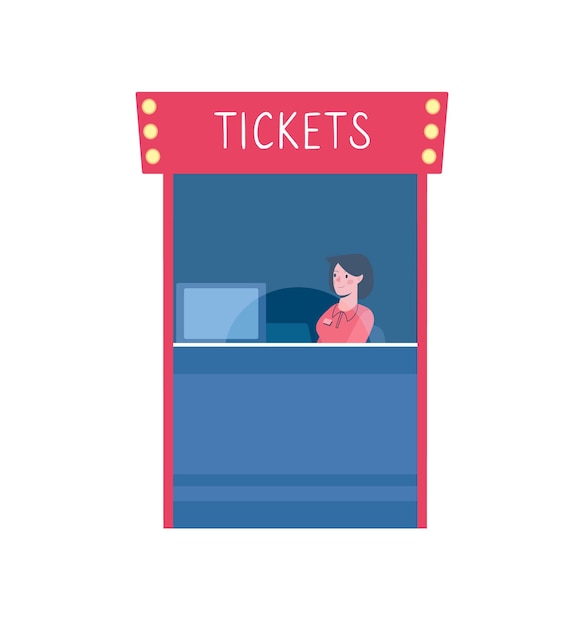 Vector illustration of a ticket office in a cinema