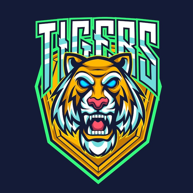 vector illustration of tigers mascot for logo template