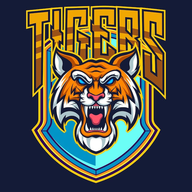 vector illustration of tigers mascot for logo template