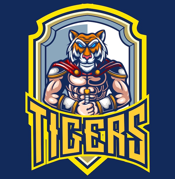 vector illustration of tigers mascot for logo template