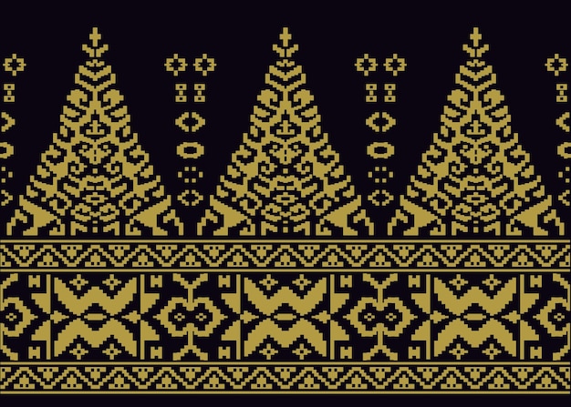 Vector illustration of traditional batik pattern Suitable for batik motif Malay songket cloth moti