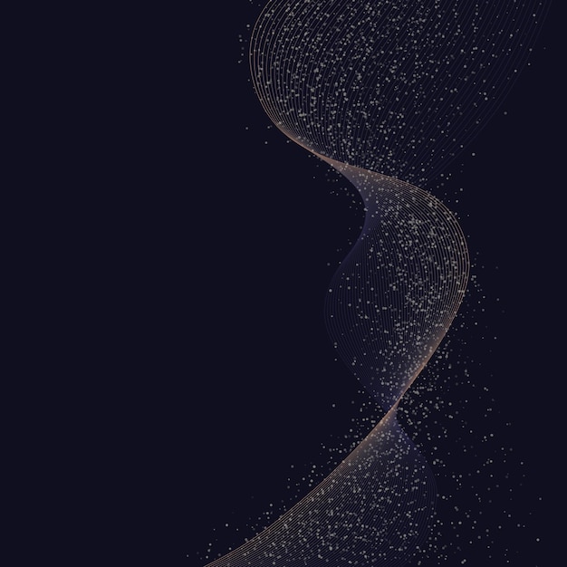 Vector illustration of the transition of curved lines with a set of small circles flow