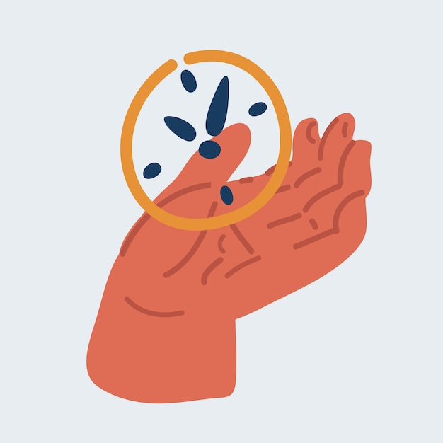 Vector illustration of transparent Clock on hand