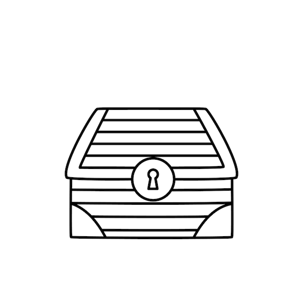 Vector illustration of treasure chest on white background