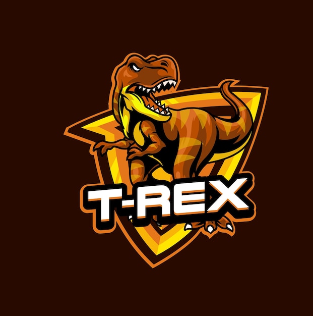 Vector illustration of trex mascot logo template for sport team and gaming team