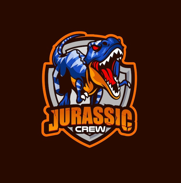 Vector illustration of trex mascot logo template for sport team and gaming team