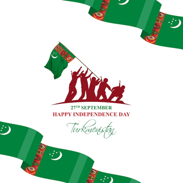 Vector illustration of Turkmenistan Independence Day social media feed template