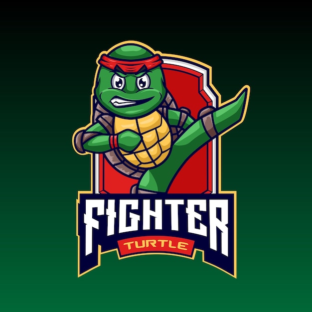 vector illustration of turtle mascot logo