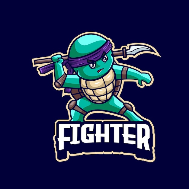 vector illustration of turtle mascot logo