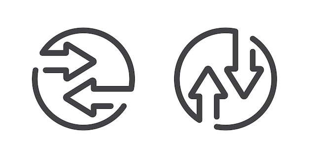 vector illustration of a two way arrow alternating current simple outline design