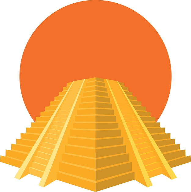 Vector Illustration Of A Typical Pyramid From Ancient Times Isolated On Transparent Background