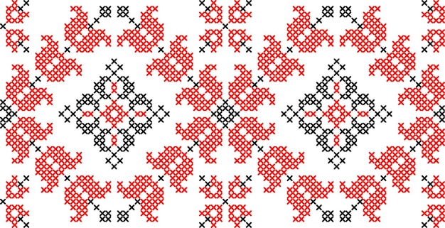 Vector illustration of Ukrainian ornament in ethnic floral style identity vyshyvanka embroidery