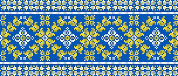 Vector illustration of Ukrainian ornament in ethnic floral style identity vyshyvanka embroidery