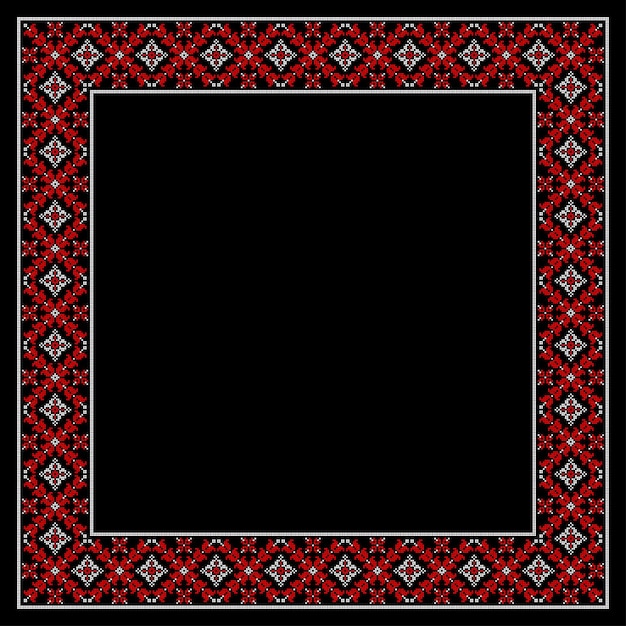 Vector illustration of Ukrainian ornament in ethnic floral style identity vyshyvanka embroidery