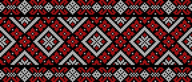 Vector illustration of Ukrainian ornament in ethnic style identity vyshyvanka embroidery