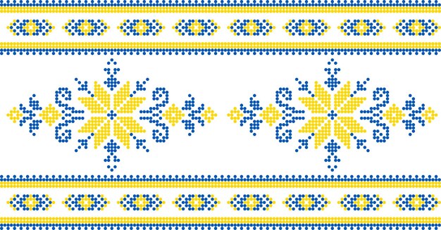 Vector illustration of Ukrainian ornament in ethnic style identity vyshyvanka embroidery