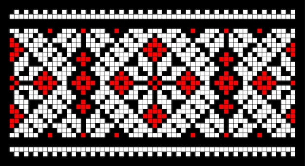 Vector vector illustration of ukrainian ornament in ethnic style identity vyshyvanka embroidery