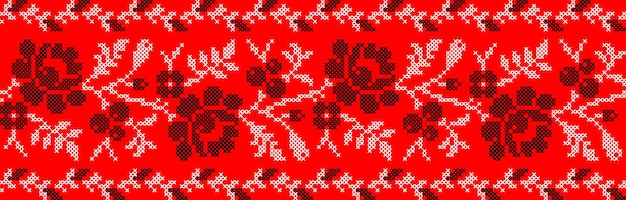 Vector illustration of Ukrainian ornament in ethnic style identity vyshyvanka embroidery