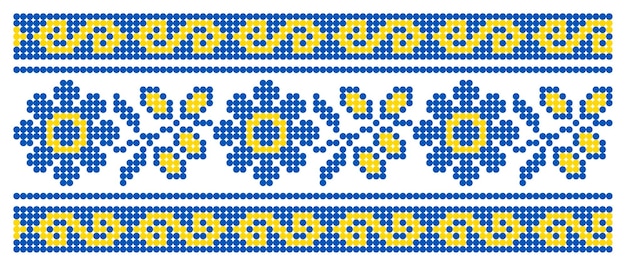 Vector illustration of Ukrainian ornament in stylized style identity vyshyvanka embroidery